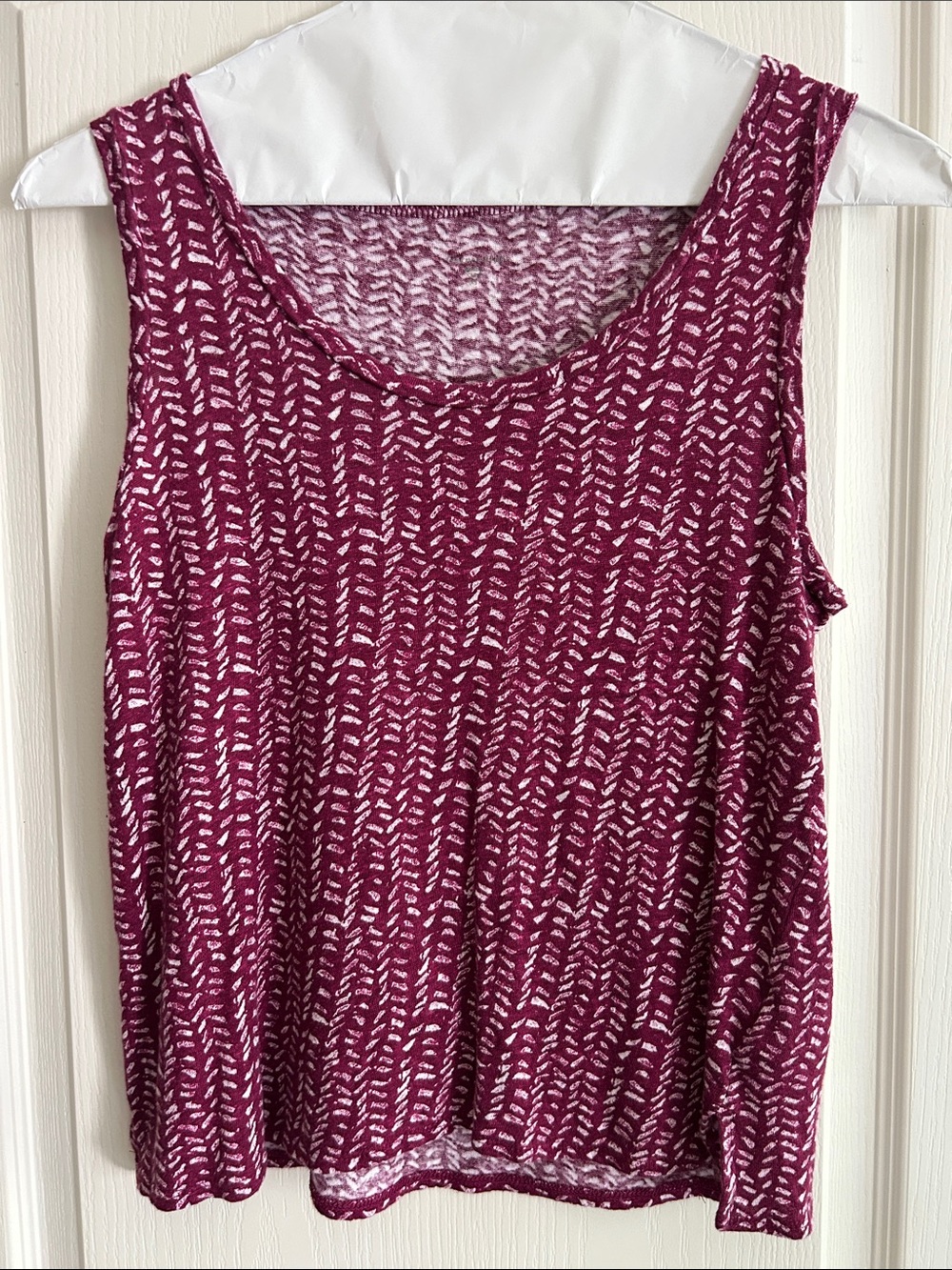Garnet Hill XS Relaxed Fit Organic linen Sleeveless Scoop Neck Tank Top